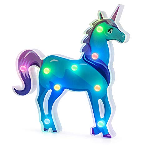Unicorn LED Light Gifts Colorful Unicorn Party Supplies Night Lights Battery Operated Decorative Marquee Signs Rainbow Unicorn LED Lamp Wall Decorations for Kids' Living Room, Bedroom, Home