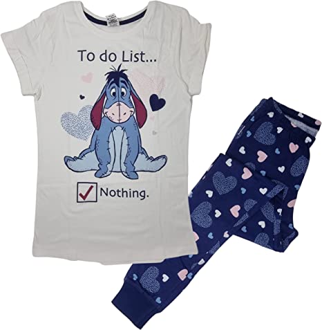 Eeyore Womens Pyjama Set, 100% cotton Licenced Winnie the Pooh Gift UK 8-22