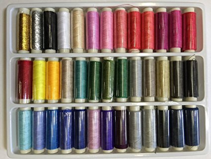 39 Assorted Color 200 Yard Per Unit Advanced Polyester Sewing Thread Spool Set