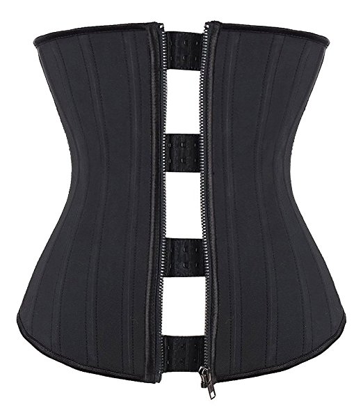 YIANNA Women's Hourglass Zipper and Hook Waist Cincher Training Corset Shapewear