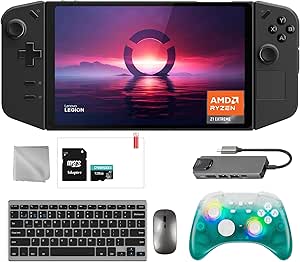 Lenovo Legion Go 1TB SSD Gaming Handheld 8.8-inch Touchscreen 144Hz 2K QHD AMD Ryzen Z1 Extreme Processor, Black Ice Wireless Pro Controller, Hub, 128GB MicroSD, Keyboard & Mouse, 8 in 1 Bundle