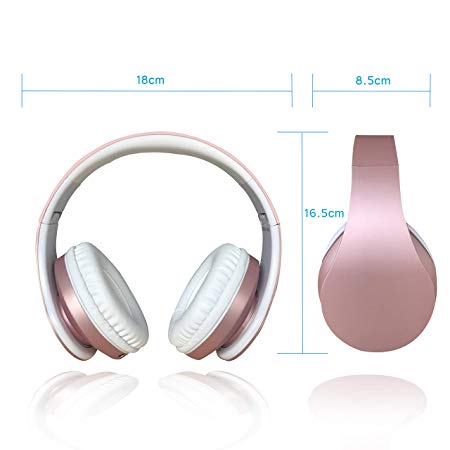 YHhao Over-Ear Headsets Noise Cancelling Foldable Headphones for iPhone, iPad, Android Smartphones, PC, Computer, Laptop, Mac, Tablet, RoseGolden03