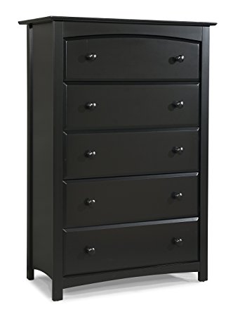 Stork Craft Kenton 5 Drawer Universal Dresser, Black