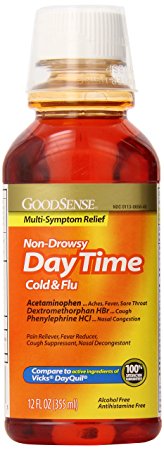 GoodSense Daytime Cold and Flu Multi-Symptom Relief, 12 Fluid Ounce