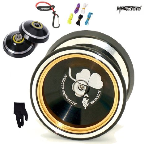 MAGICYOYO 2015 New Silencer M001-B Yo-yo Ball Aluminum Alloy Professional Yo-yo with Gloves   5 Srings Gift Toys for Boys Girls Children Kids