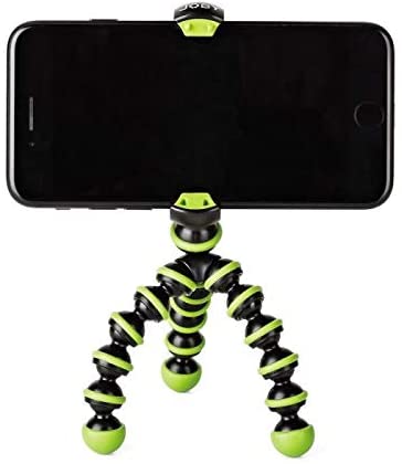 JOBY GorillaPod Mobile Mini, Flexible Mini Tripod for Smartphones, Compatible with iPhone, Android and Windows Smartphones, for Content Creation, Vlogging, Live Streaming, TIK Tok - Black and Green