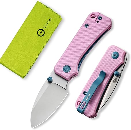 CIVIVI Small Pocket Knife for EDC, Ben Petersen Folding Knife Baby Banter with 2.34" Nitro-V Blade G10 Handle, Titanium Thumb Stud Opener C19068S-10