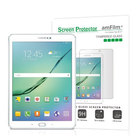 amFilm Galaxy Tab S2 9.7 Tempered Glass Screen Protector, 0.33mm 2.5D Rounded Edge for Samsung Galaxy Tab S2 9.7 inch WiFi Only (2015)(1-Pack) [Lifetime Warranty]