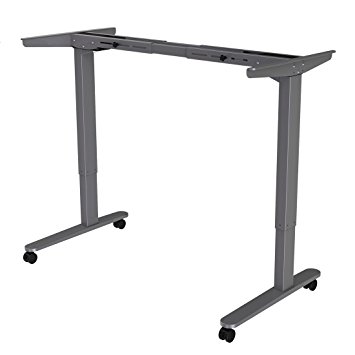 FlexiSpot E3S Electric Height Adjustable Standing Desk Frame Solid Steel Stand Up Desk w/ Automatic Memory Smart Keypad Removable Casters