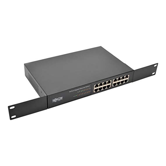 Tripp Lite 16-Port Gigabit Ethernet Switch, Desktop/Rackmount, Metal, Unmanaged 1U, 10/100/1000 Mbps RJ45 (NG16)