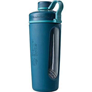 BlenderBottle Radian Glass Shaker Bottle, Deep Sea Green, 28-Ounce