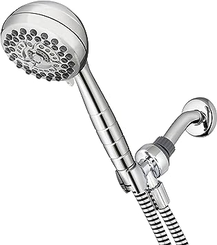 Waterpik High Pressure Powerpulse Massage Hand Held, 2.5 GPM, Chrome Detachable Shower Head with 7 Spray Settings and 5' Hose, XRO-763