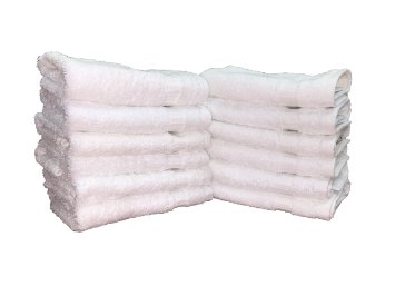 Optima Collection Platinum Level 13" X 13" White Washcloths, Set of 12, 100% Eco-Friendly Pre-Consumer Regenerated Cotton