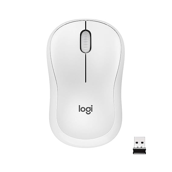 Logitech Silent M220 Buttons, 18-Month Battery Life, Ambidextrous PC/Mac/Laptop Wireless Optical Mouse, USB 2.0 - Off White