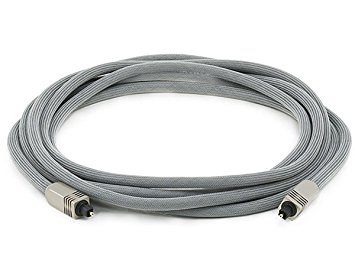 Monoprice Premium S/PDIF (Toslink) Digital Optical Audio Cable - Silver - 12ft | Heavy Duty Mesh Jacket, Metal Connector Heads, For Play Station, Xbox one, Home theater & More
