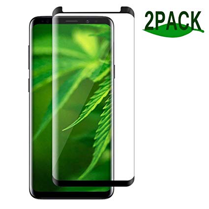 Galaxy S9 Screen Protector [Black border][2-Pack][Case-Friendly][HD Clear] Screen Protector for Samsung Galaxy S9