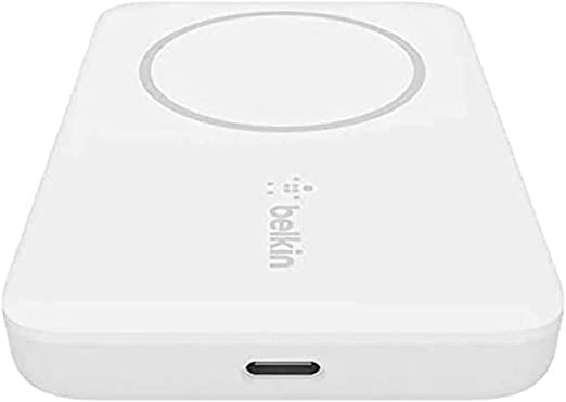 Belkin Wireless Portable Charger Power Bank, Compatible with MagSafe for iPhone 12 Series (Magnetic 2500 mAh Small Capacity USB C Compact Mini Fast Charging Charger) - White BPD002BTWH