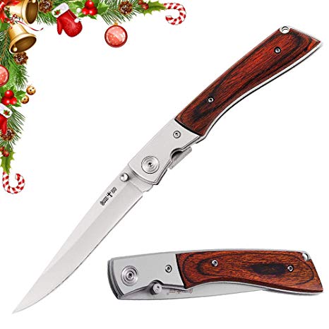 Pocket Knife – Folding Pocket Knife with Wood Handle – Tactical Pocket Knife – Grand Way 7071-7