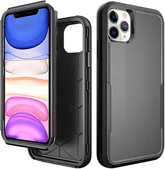 ORIbox Hard PC Frame Case for iPhone 11 Pro Max, The Shockproof Anti-Fall Protective case, More Suitable for People with Big Hands, Business Black