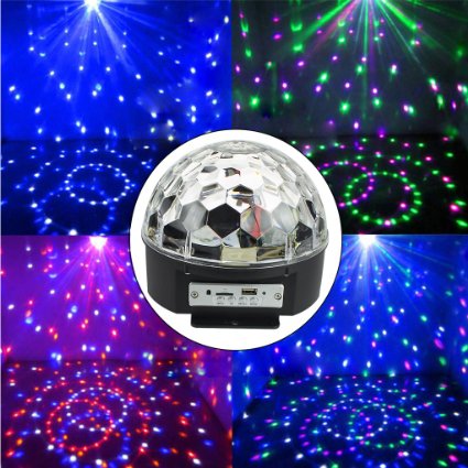 Disco DJ Stage Lighting LED RGB Crystal Magic Ball DMX light KTV Christmas Party With MP3 Bluetooth Loudspeaker Memory Card Wireless Presenter Function
