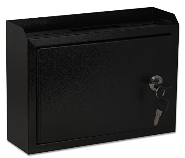 AdirOffice Multi Purpose Wall Mountable Suggestion Box, 9.75" x 7" x 3" - Black