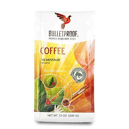 Bulletproof - The Mentalist Dark Roast Ground Coffee, Dark Cocoa and Vanilla Aromatics with Cherry Sweetness (12 Ounces)