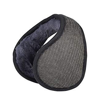Unisex Foldable EarMuffs,Knit Cashmere Winter Ear Warmers