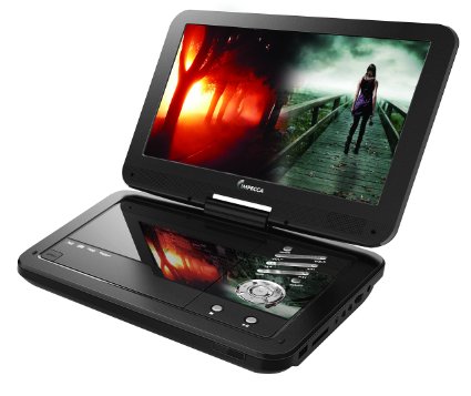 Impecca DVP1016 10.1 Inch Portable DVD Player, 6 Hour Rechargeable Battery, Swivel Screen, Black