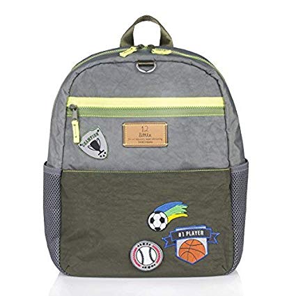TWELVElittle Big Kids Courage Backpack, Grey/Olive