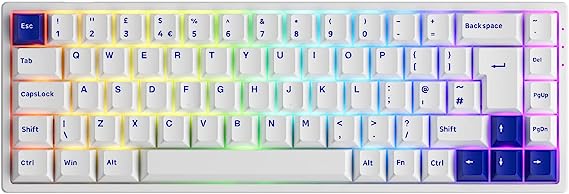 Akko 3068B Plus RGB Mechanical Gaming Keyboard, Multi Modes (BT5.0/2.4Ghz/Type C) Compact Keyboard with 5 Pin Hot Swappable, PBT Double Shot Cherry Keycaps, ISO Layout Programmable Macros (Jelly Pink)