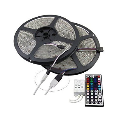 KLAREN 10M 32.8 Ft 5050 SMD Water-Proof Flexible RGB LED Strip Lighting   44 Key Remote   Receiver