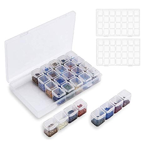 3 Pack 28 Slots Diamond Embroidery Boxs, 5D Diamond Painting Storage Case for for DIY Art Craft