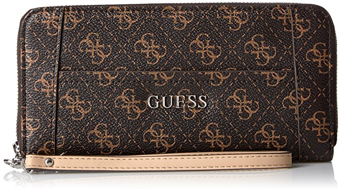 GUESS Delaney Large Zip Around - Brown Wallet