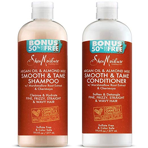 Shea Moisture Argan Oil & Almond Milk Smooth & Tame (19 Fl Oz Combo Pack)