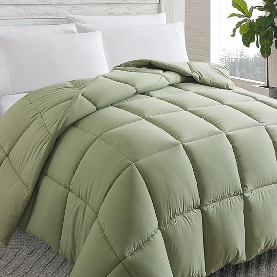 Cosybay Queen Comforter Sage Green, Down Alternative Bed Comforter, Lightweight Duvet Insert with Corner Tabs,Queen Size Duvet（88×92 Inch）