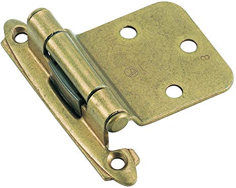 Amerock BPR7630BB Variable Overlay Self-Closing, Face Mount Burnished Brass Hinge - 2 Pack
