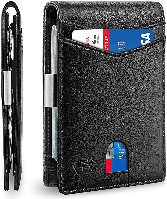 Zitahli Mens Slim Wallet Larger Capacity with 12 Slots RFID Blocking Minimalist Bifold Front Pocket Wallet for Men with ID Window