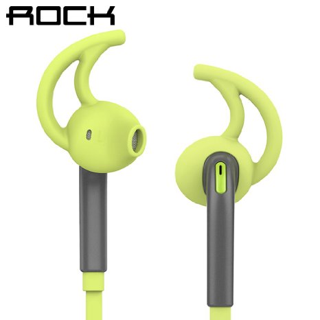 ROCK® [Mucu] Earbuds Runner Sport In-Ear Headset Earphones with Mic Microphone and Volume Control, Sweatproof Lightweight Running Gym Headphones 3.5mm Gold-Plated Plug Jack - Green