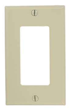 Leviton 80401-NI 1-Gang Decora/GFCI Device Wallplate, Standard Size, Thermoplastic Nylon, Device Mount, Ivory