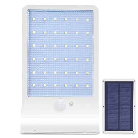 Solar Led Lights Outdoor Waterproof IP65, Wireless 36 LED Solar Wall Light Motion Sensor Security Lighting Outdoor with Mounting Pole for Front Door, Backyard, Steps, Garage, Garden