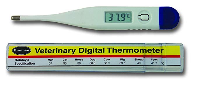 Brannan Digital Vets Thermometer For Pet Owners of Dogs Cats Horses Animals With FREE Veterinary Hobday's Spec Chart