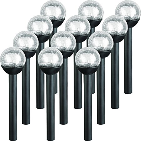 Westinghouse Petite Solar Powered LED Crackle Ball Path Light (Black, 12 Pack)