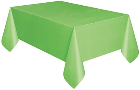 Lime Green Plastic Tablecloth, 108" x 54"