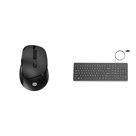HP M120 Wireless Mouse, USB-A Nano dongle, Black, 7J4G4AA 150 Wired Keyboard, 3 Years Warranty