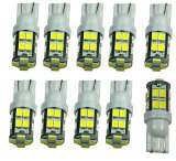 Cutequeen Trading 10pcs LED Car Lights Bulb White T10 2835 20-smd 400 Lumens 194 168 Pack of 10