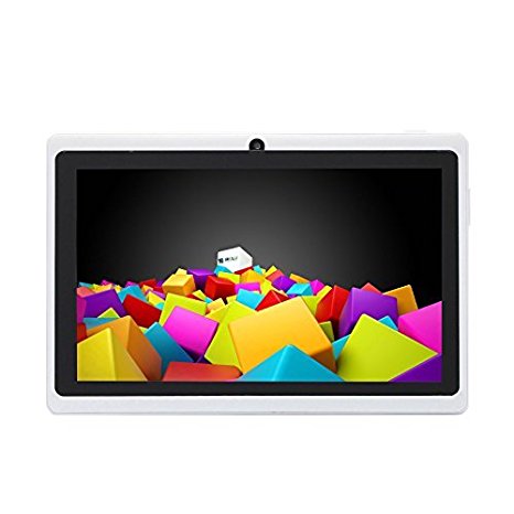 iRULU eXpro X1 7 Inch Quad Core Google Android 4.4 Tablet PC, 1024x600 Resolution, with Dual Cameras, Wi-Fi, Games, 8GB Nand Flash (White)