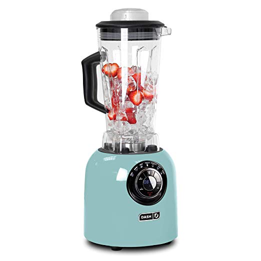 Dash Chef Series 64 oz Blender with Stainless Steel Blades   Digital Display for Coffee Drinks, Frozen Cocktails, Smoothies, Soup, Fondue & More - Aqua