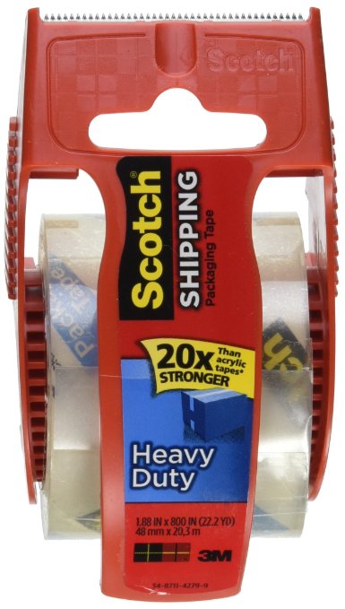 Scotch Heavy Duty Shipping Packaging Tape, 1.88 Inch x 800 Inch, Clear,Pack of 2