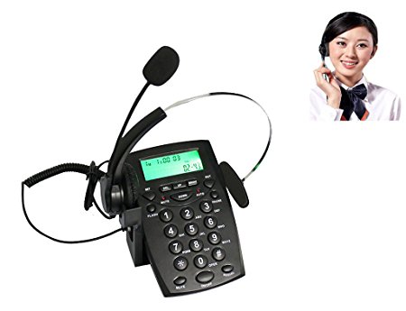 Enegg Call Center Dialpad Corded Headset Telephone Phone with Tone Dial Key Pad & Redial for Office & Home-based Agents