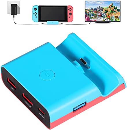 Switch Dock for Nintendo Switch & OLED Model, Yoobao TV Switch Docking Station Portable Travel Mini Dock with 4K/1080P HDMI & USB 3.0 USB 2.0 Port, Support 45W Fast Charging [2021 Upgraded Version]